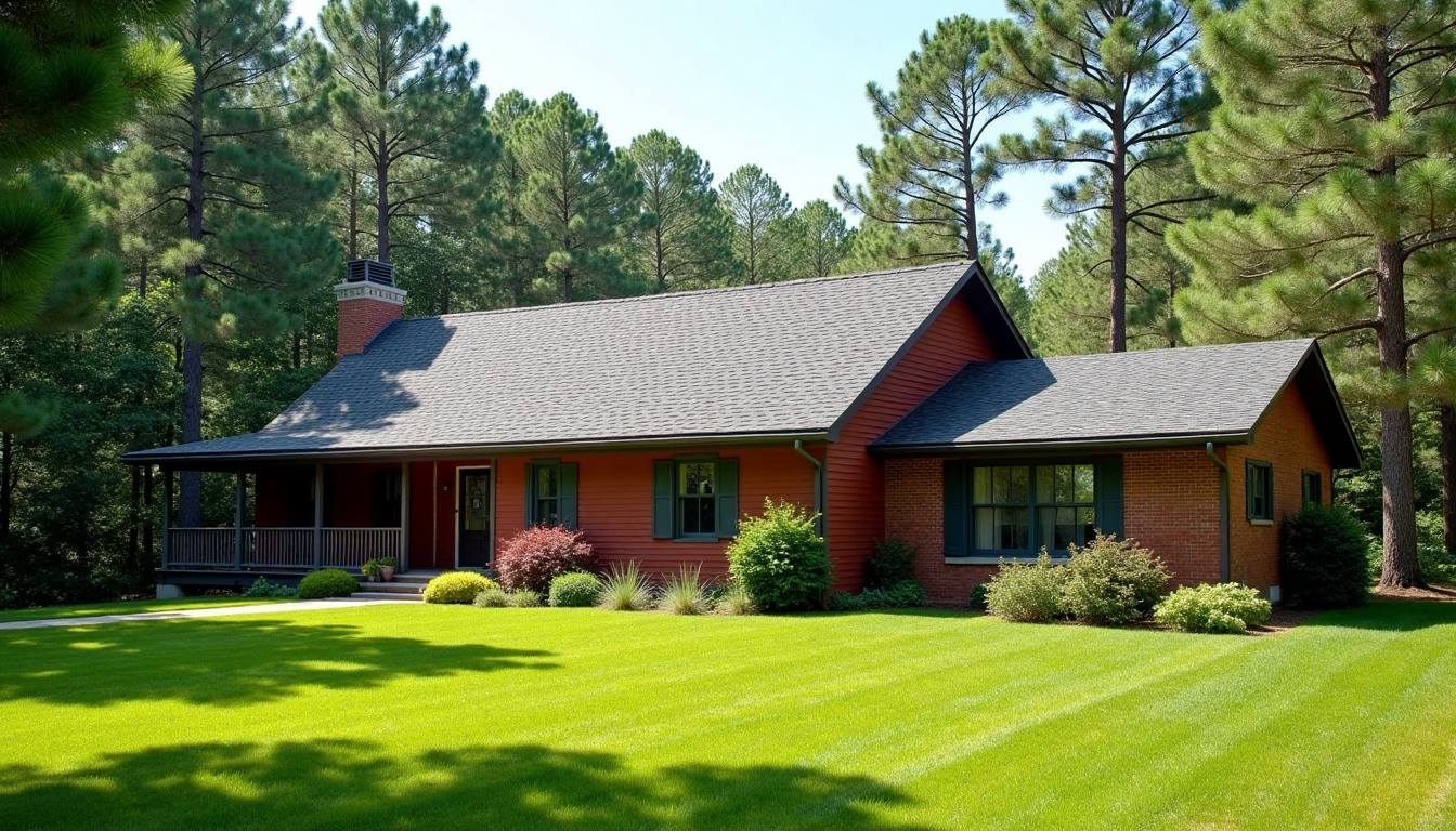 Rural brick home with a new shingle roof in Coward